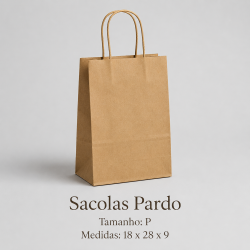 Sacolas de Papel Kraft (Tam. P) – 18 x 28 x 9 cm – imagem 2