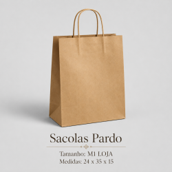 Sacolas de Papel Kraft (Tam. M1) – 24 x 35 x 15 cm – imagem 2