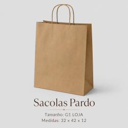 Sacolas de Papel Kraft (Tam. G1) – 32 x 42 x 12 cm – imagem 2