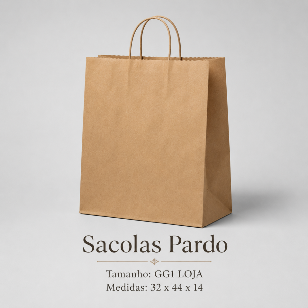 Sacolas de Papel Kraft (Tam. GG1) – 32 x 44 x 14 cm – imagem 2